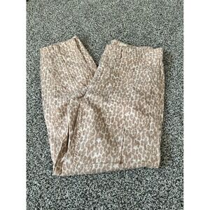 D49 Anthropologie Leopard‎ Print Utility Pants Women's Size 29 Casual Trousers